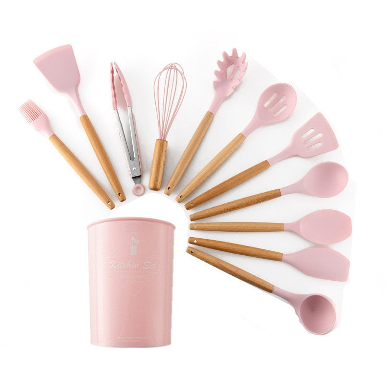 Kit de Utensílios Cozinha em Silicone - 12pcs